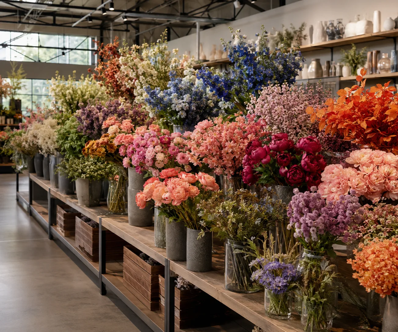 Decoflora - Showroom met zijden bloemen